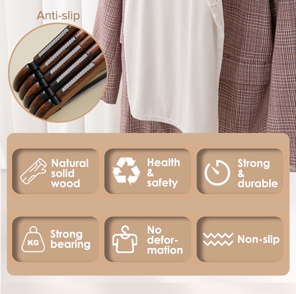 Non-Slip Wooden Clothes Hanger-2